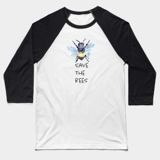 Save the Bees in watercolor Baseball T-Shirt